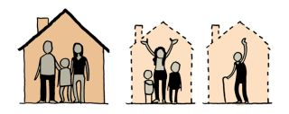 Cartoon image of different householders 