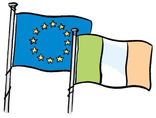 EU and Irish Flags