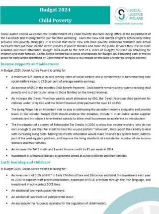 Budget 2024 and Child Poverty