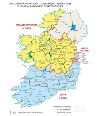 Ireland European Elections 2024 Constituency Map